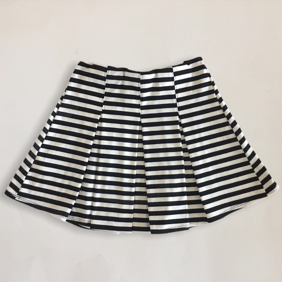 Striped High Waist Skirt A-Line Painted Threads S - Picture 6 of 8